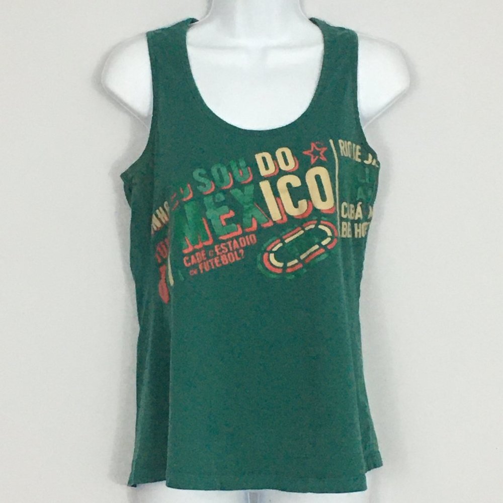 Puma Womens XS Green Mexico Futebol Graphic Racerback Tank Top